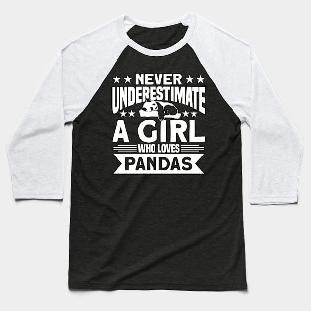 Panda Bear A Girl Who Loves Pandas Panda Lover Baseball T-Shirt by Toeffishirts